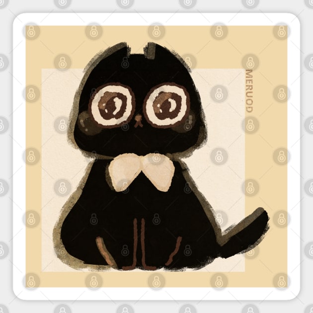 Crying Black Cat Magnet by Meruod